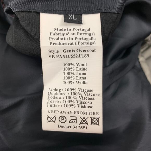 PS by PAUL SMITH Size XL Charcoal Plaid Wool Notch Lapel Coat - Picture 5 of 7